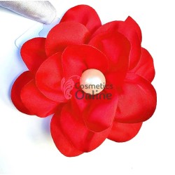 Brosa si clema pentru par sau vestimentar TRD011TT floare Rosie cu perla